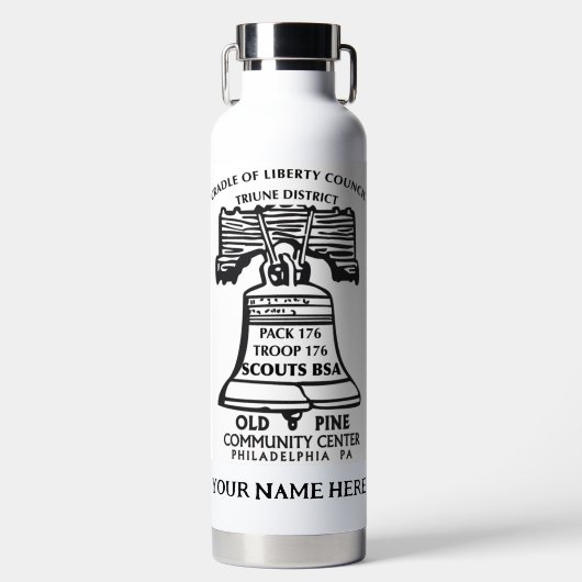 Isolierte Wasserflasche - Weiß (personalisiert) Trinkflasche (Vorderseite)