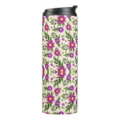 Isolierter Becher mit einem lebendigen Blumenmuste (Nach links gedreht)