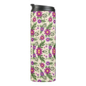 Isolierter Becher mit einem lebendigen Blumenmuste (Nach rechts gedreht)