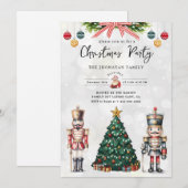 Isolierter Weihnachtsnussknacker Einladung (Vorne/Hinten)
