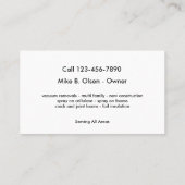 Isolierungs-Visitenkarten Visitenkarte (Rückseite)