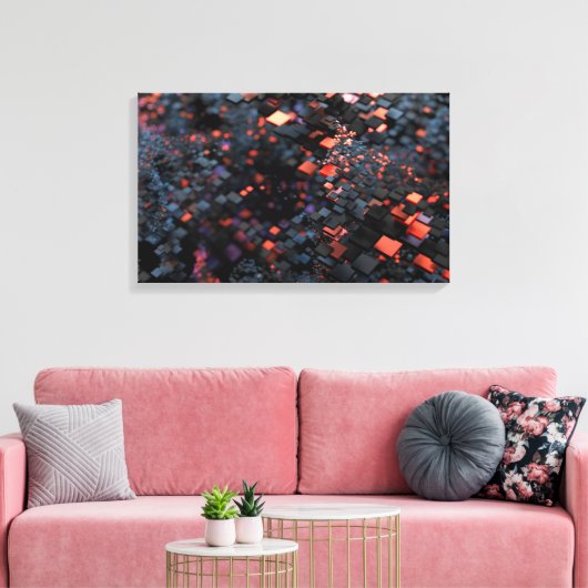 Isometer (schwarz) leinwanddruck (Insitu (Wohnzimmer))