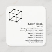 Isometric Cube - Black on Sky Blue Quadratische Visitenkarte (Rückseite)
