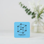 Isometric Cube - Black on Sky Blue Quadratische Visitenkarte (Stehend Vorderseite)