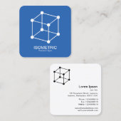 Isometric Cube - Blueprint Quadratische Visitenkarte (Vorne/Hinten)