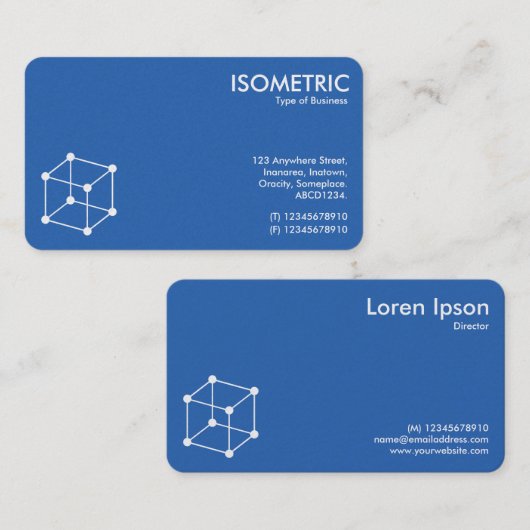 Isometric Cube Motif - Blueprint (beide Seiten) Visitenkarte (Vorne/Hinten)