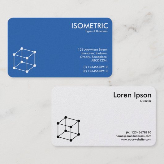 Isometric Cube Motif - Blueprint Visitenkarte (Vorne/Hinten)