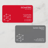 Isometric Cube Motif - Rot/Grau Visitenkarte (Vorne/Hinten)