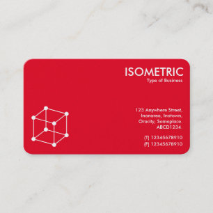 Isometric Cube Motif - Rot/Grau Visitenkarte