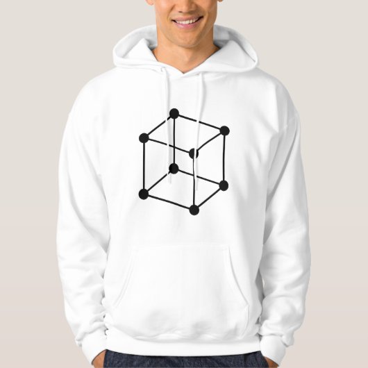 Isometric Cube Motif - Schwarz Hoodie (Vorderseite)