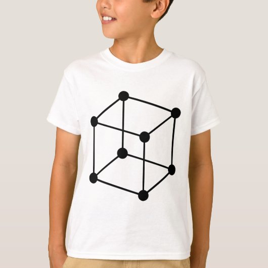 Isometric Cube Motif - Schwarz T-Shirt (Vorderseite)