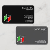 Isometric Cube Motif v2 - Schwarz/Weiß Visitenkarte (Vorne/Hinten)