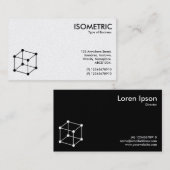 Isometric Cube Motif - weiß/schwarz Visitenkarte (Vorne/Hinten)
