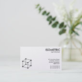 Isometric Cube Motif - weiß/schwarz Visitenkarte (Stehend Vorderseite)