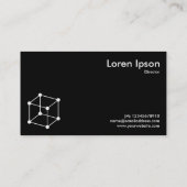 Isometric Cube Motif - weiß/schwarz Visitenkarte (Rückseite)