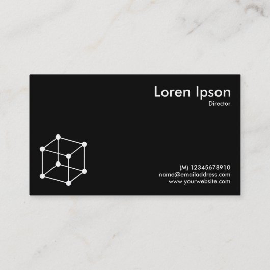 Isometric Cube Motif - weiß/schwarz Visitenkarte (Rückseite)