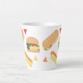 Isometric Fast Food Mix Restaurant Burger Hot Dog Milchtasse (Vorderseite)
