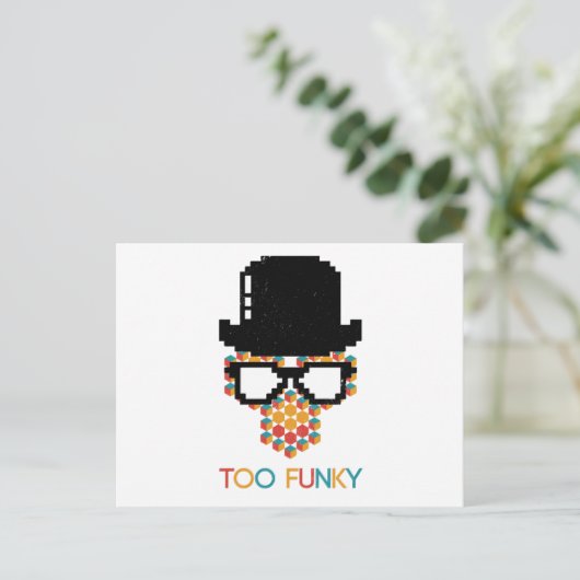 Isometric Funky Monkey Cube Muster Postkarte (Stehend Vorderseite)