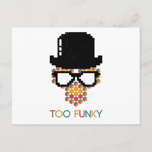 Isometric Funky Monkey Cube Muster Postkarte (Vorderseite)