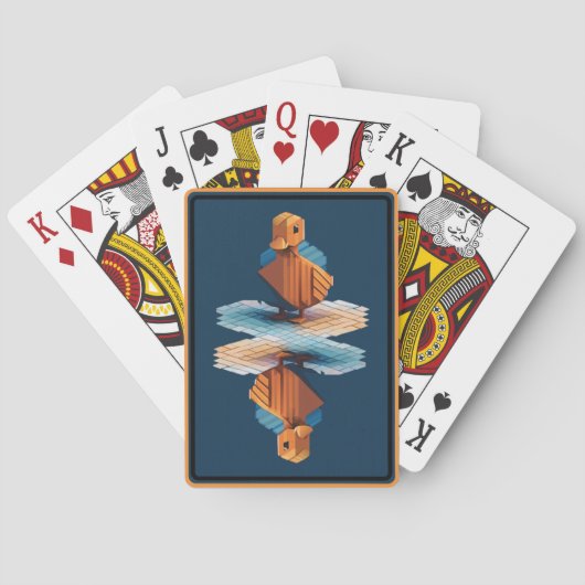 Isometric-Holzente Spielkarten (Rückseite)