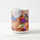 Isometric Pixel Art Gaming PC Room Kaffeetasse (Mittel)
