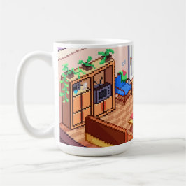 Isometric Pixel Art Gaming PC Room Kaffeetasse