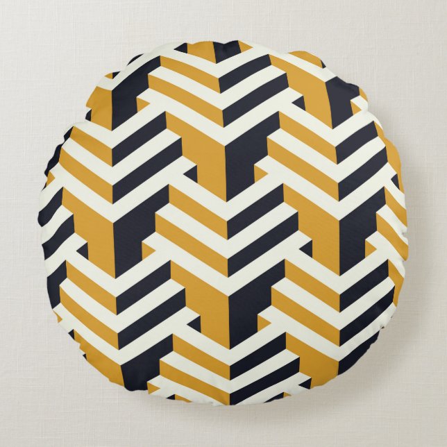 Isometric Seamless Patternart,deco,pattern,seamles Rundes Kissen (Vorderseite)