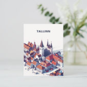 Isometric Tallinn Travel Postcard Postkarte (Stehend Vorderseite)