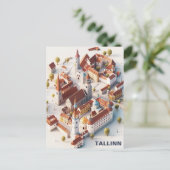 Isometric Tallinn Travel Postcard Postkarte (Stehend Vorderseite)