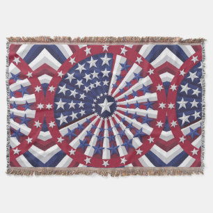 Isometric USA Flag Pattern Decke