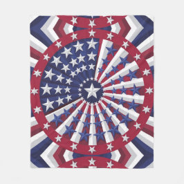 Isometric USA Flag Pattern Fleecedecke