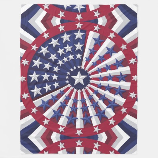 Isometric USA Flag Pattern Fleecedecke (Vorderseite)