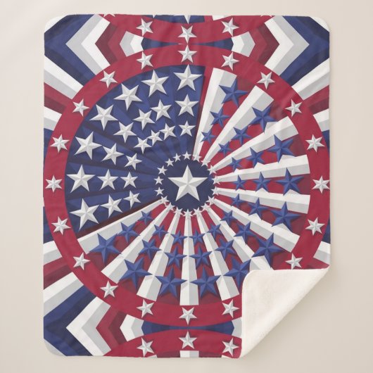 Isometric USA Flag Pattern Sherpadecke (Vorderseite)