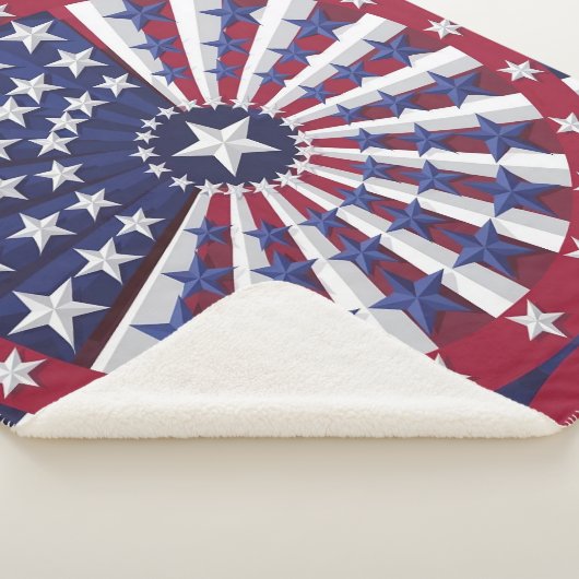 Isometric USA Flag Pattern Sherpadecke (3/4)