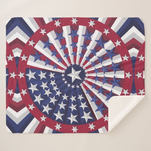 Isometric USA Flag Pattern Sherpadecke (Vorderseite (Horizontal))