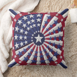 Isometric USA Flag Pattern Throw Kissen