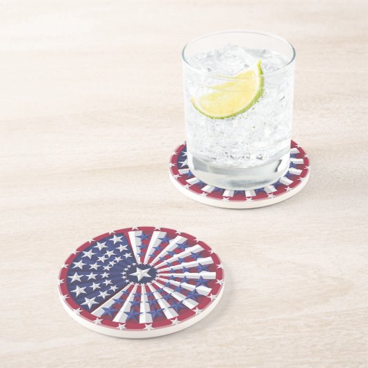 Isometric USA Flag Pattern Throw Kissen Getränkeuntersetzer (Seite)