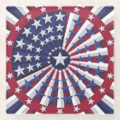 Isometric USA Flag Pattern Throw Kissen Glasuntersetzer (Vorderseite)