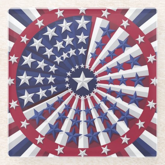 Isometric USA Flag Pattern Throw Kissen Glasuntersetzer (Vorderseite)