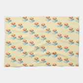 Isometric view of beach chairs and umbrellas geschirrtuch (Horizontal)