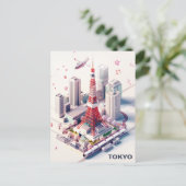 Isometrie Tokyo Travel Postcard Postkarte (Stehend Vorderseite)