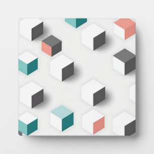 Isometrische 3D-Würfel Geometrisches Abstraktes Mu Fotoplatte