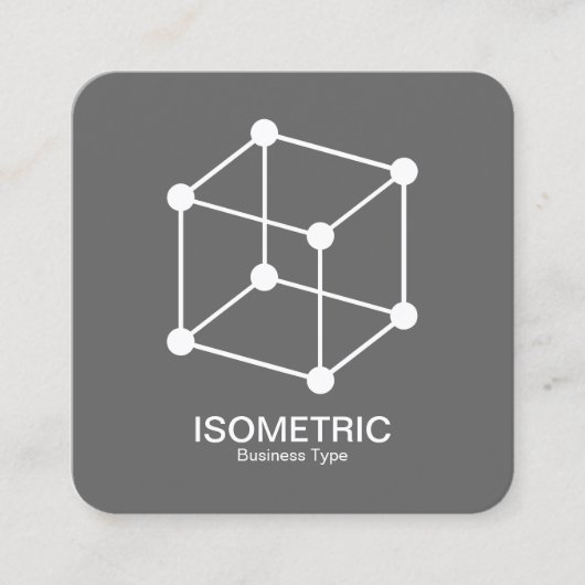 Isometrische Cube - Grau Quadratische Visitenkarte (Vorderseite)
