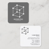 Isometrische Cube - Grau Quadratische Visitenkarte (Vorne/Hinten)