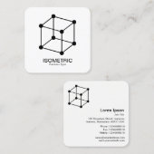 Isometrische Cube - Schwarz auf Weiß Quadratische Visitenkarte (Vorne/Hinten)