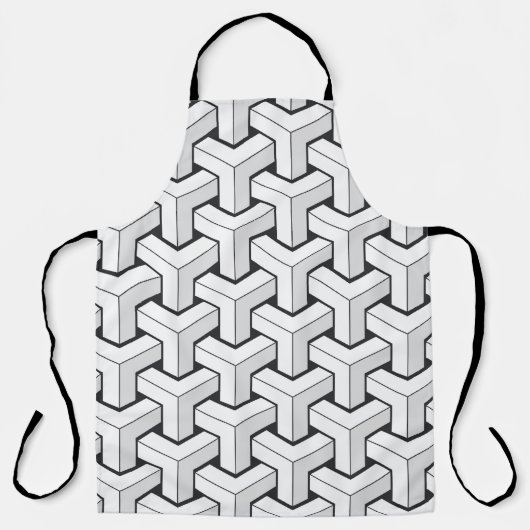 Isometrische Kuben Schwarz-weißes Muster Schürze (Vorderseite)
