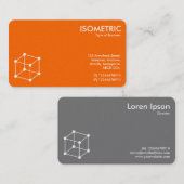 Isometrisches Cube Motif - Orange/Grau Visitenkarte (Vorne/Hinten)