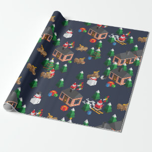 Isometrisches Weihnachtswrapping-Papier Geschenkpapier