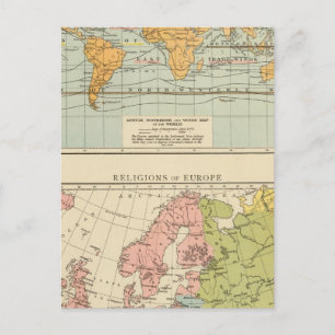 Isothermal, winds Religions Europa Postkarte