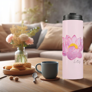 Isotherme Blume-Lotus-Aquarelle Thermosbecher